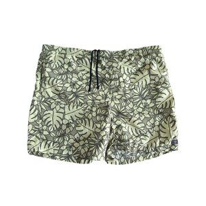 L.L. Bean Men's Nylon Lined Swimming Trunks Shorts Green Adjustable Waist‎ 0X 45